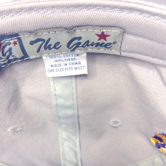 THE GAME Louisiana State University Tigers beige and purple SnapBack hat. - Picture 6 of 8